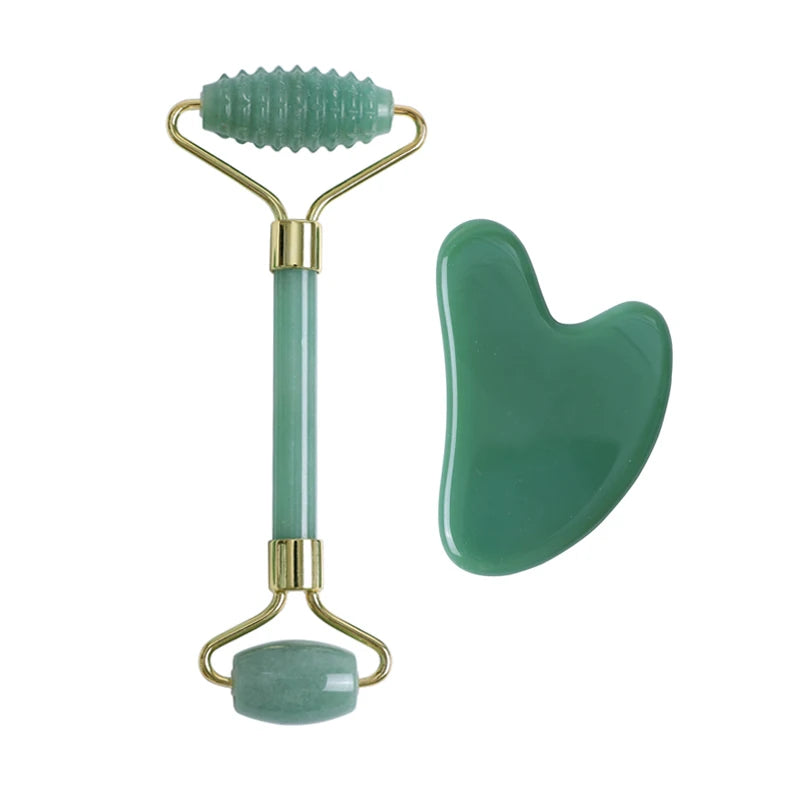 Aventurine Jade Roller & Gua Sha Scraper