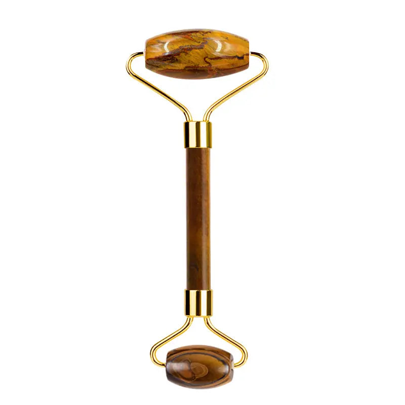 Natural Tiger Eye Gua Sha & Jade Roller Set