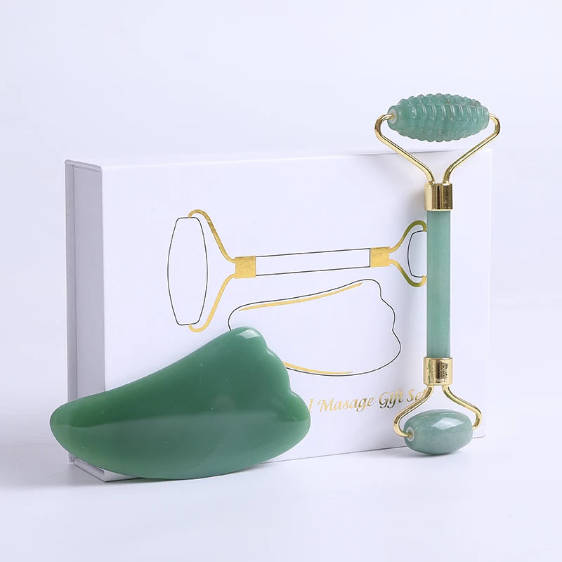 Aventurine Jade Roller & Gua Sha Scraper