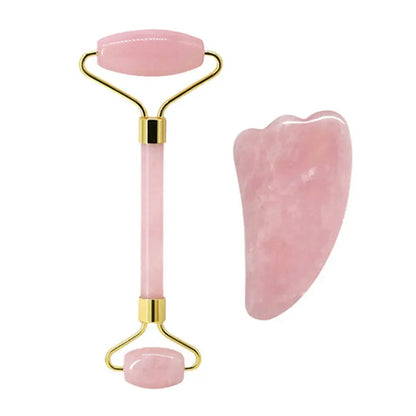 Rose Quartz Jade Roller & Gua Sha Set