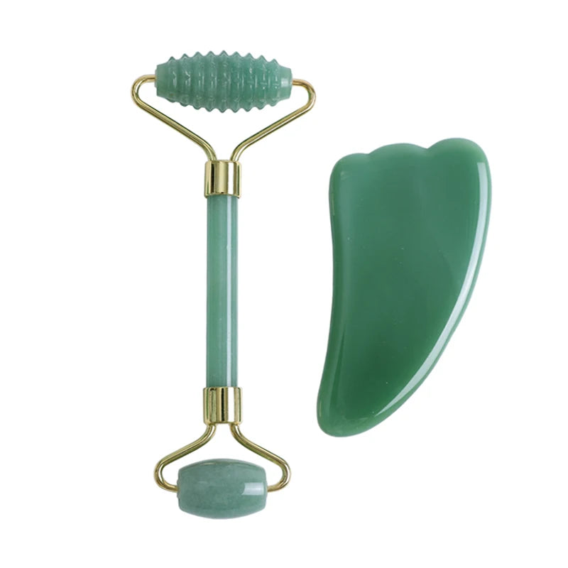 Aventurine Jade Roller & Gua Sha Scraper