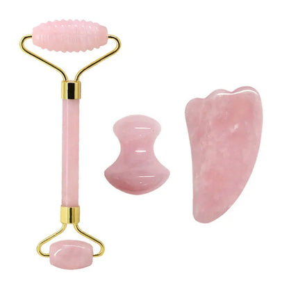 Rose Quartz Jade Roller & Gua Sha Set