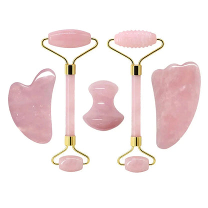 Rose Quartz Jade Roller & Gua Sha Set