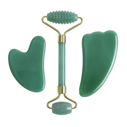 Aventurine Jade Roller & Gua Sha Scraper