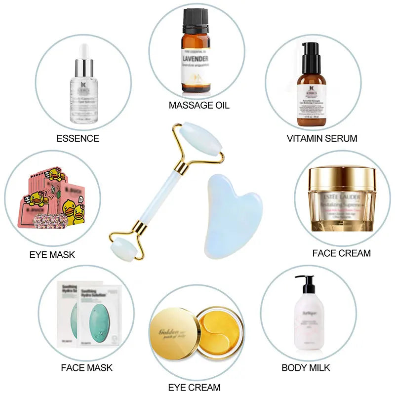 Natural Opal Facial Roller & Gua Sha Set