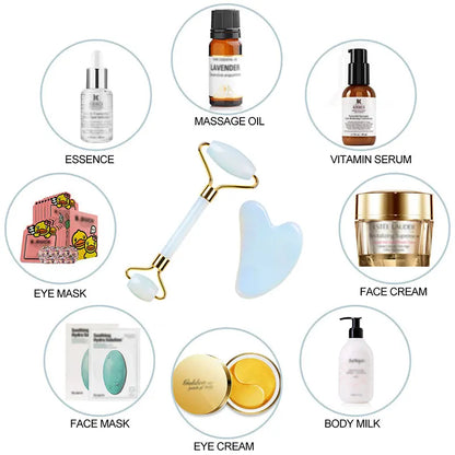 Natural Opal Facial Roller & Gua Sha Set