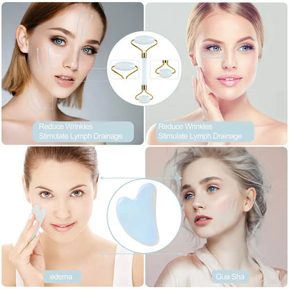 Natural Opal Facial Roller & Gua Sha Set