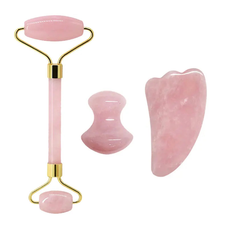 Rose Quartz Jade Roller & Gua Sha Set
