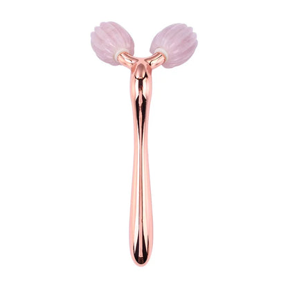 3D Rose Quartz Jade Roller