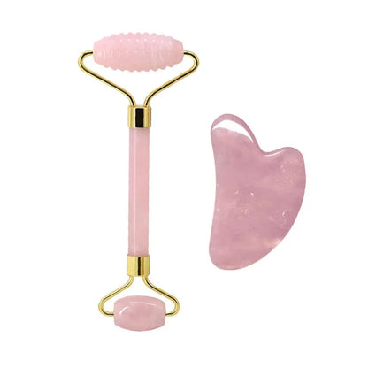 Rose Quartz Jade Roller & Gua Sha Set