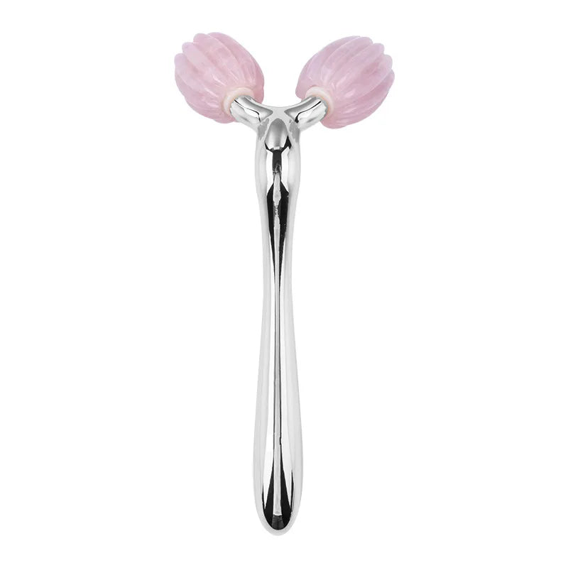 3D Rose Quartz Jade Roller