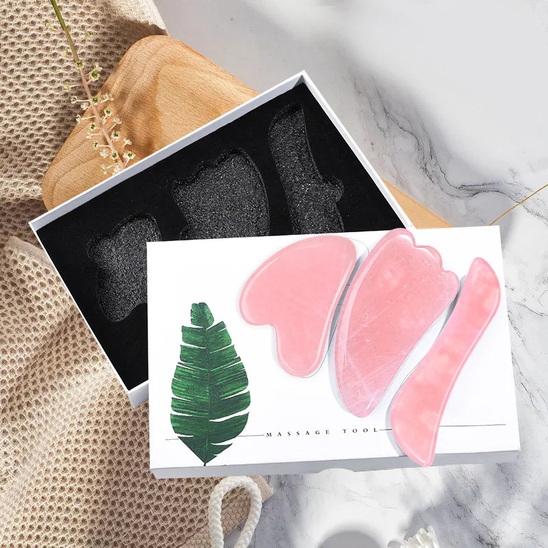 Natural Rose Quartz Gua Sha Scraper
