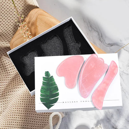 Natural Rose Quartz Gua Sha Scraper