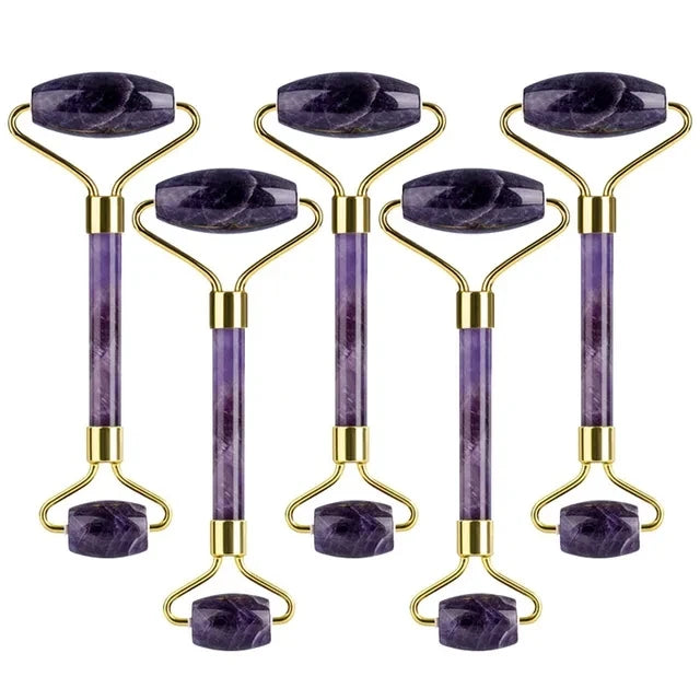 5PCS Natural Jade & Quartz Facial Roller Set