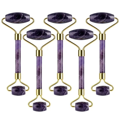 5PCS Natural Jade & Quartz Facial Roller Set