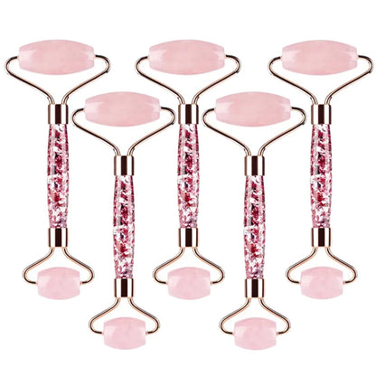 5PCS Natural Jade & Quartz Facial Roller Set