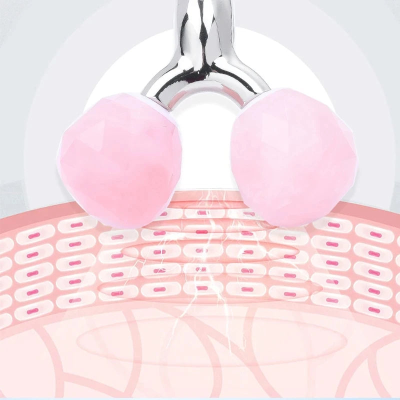 3D Rose Quartz Jade Roller
