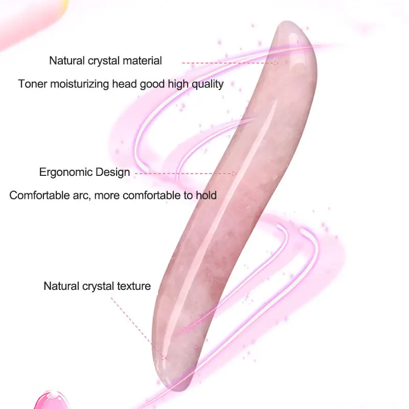 Rose Quartz Massage Bar & Jade Acupressure Stick