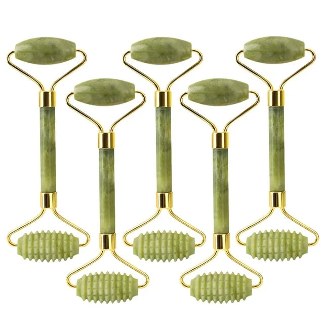 5PCS Natural Jade & Quartz Facial Roller Set