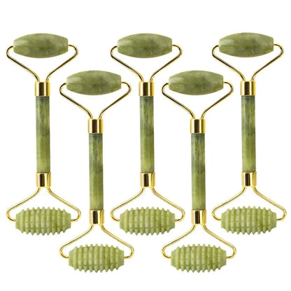 5PCS Natural Jade & Quartz Facial Roller Set