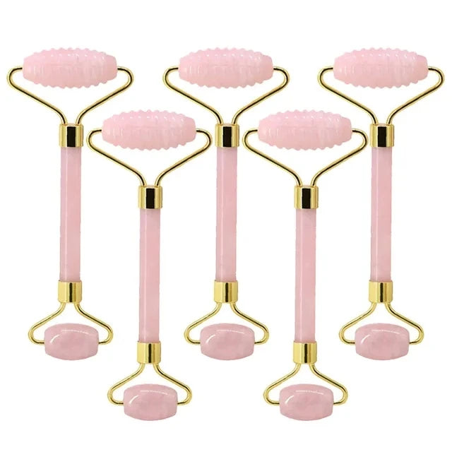 5PCS Natural Jade & Quartz Facial Roller Set