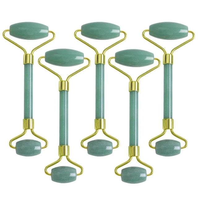 5PCS Natural Jade & Quartz Facial Roller Set