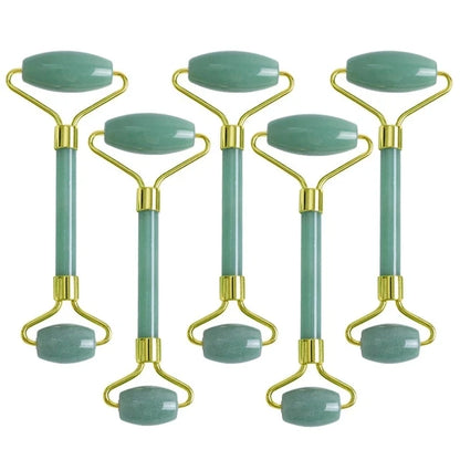 5PCS Natural Jade & Quartz Facial Roller Set