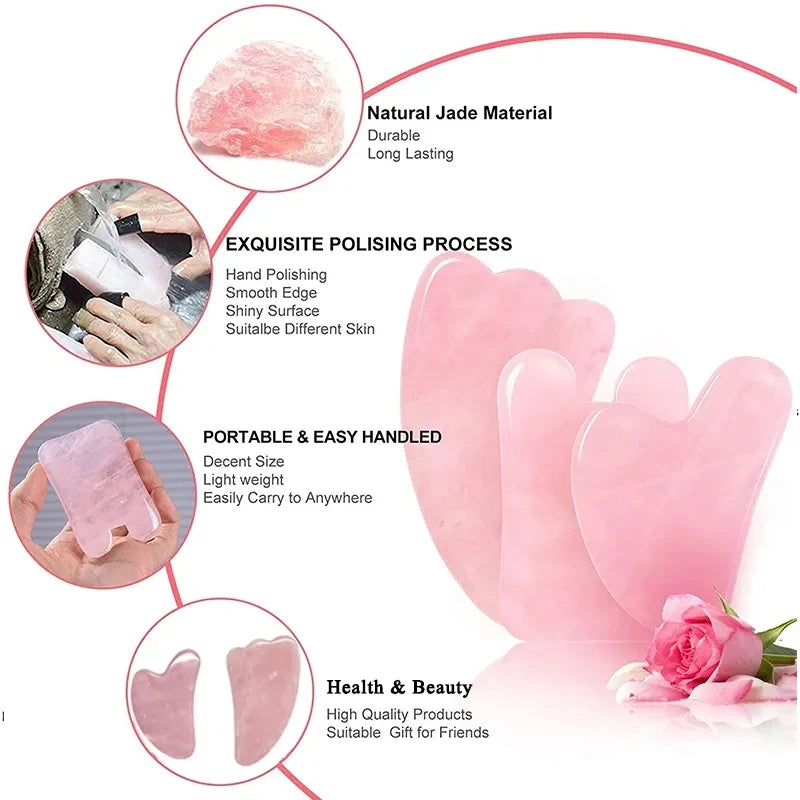 Natural Rose Quartz Gua Sha Tool