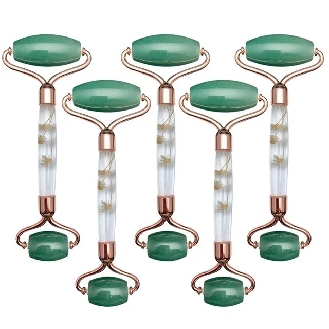 5PCS Natural Jade & Quartz Facial Roller Set