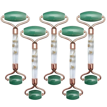 5PCS Natural Jade & Quartz Facial Roller Set