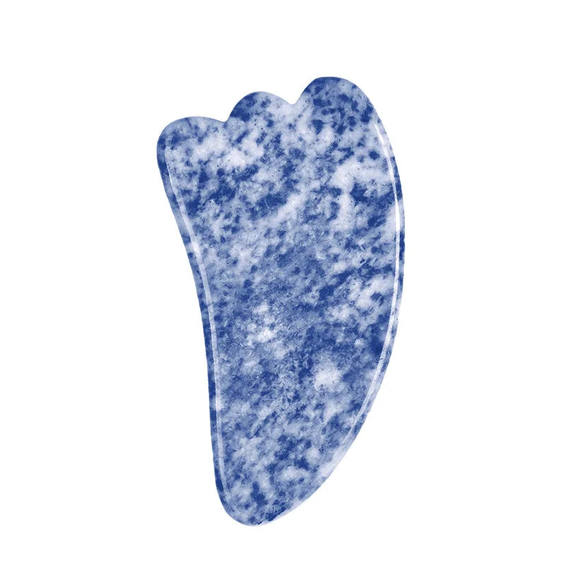 Natural Blue White Dot Jade Gua Sha Scraper