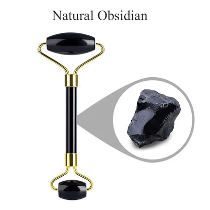 3PCS Black Obsidian Gua Sha & Jade Roller Set