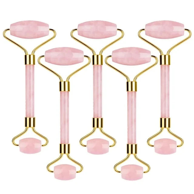 5PCS Natural Jade & Quartz Facial Roller Set