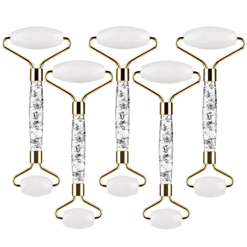 5PCS Natural Jade & Quartz Facial Roller Set