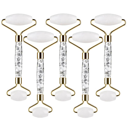 5PCS Natural Jade & Quartz Facial Roller Set