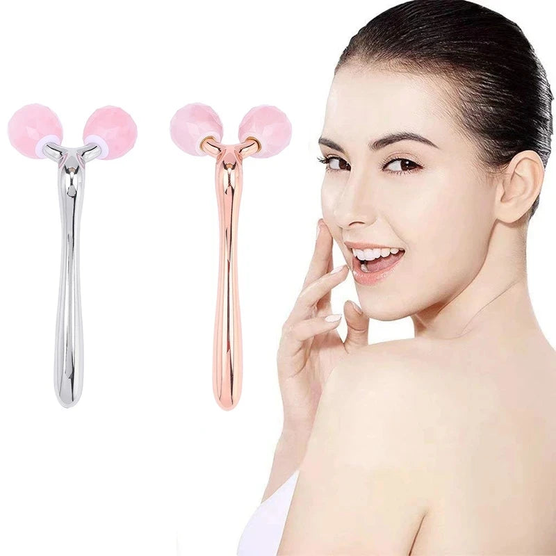 3D Rose Quartz Jade Roller