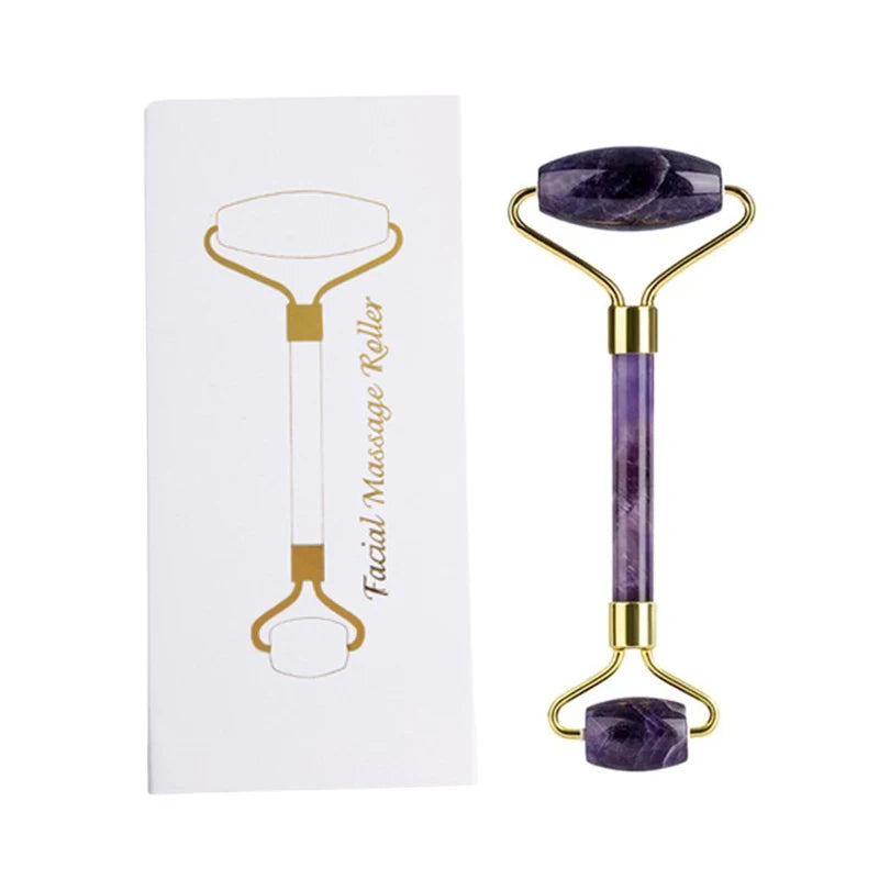 Natural Amethyst Jade Roller & Gua Sha Set