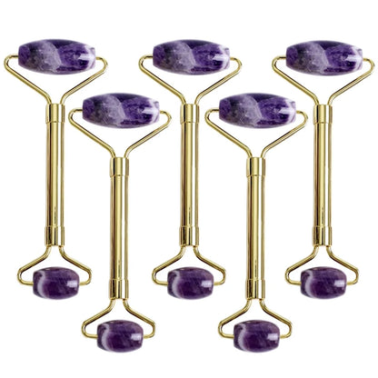 5PCS Natural Jade & Quartz Facial Roller Set