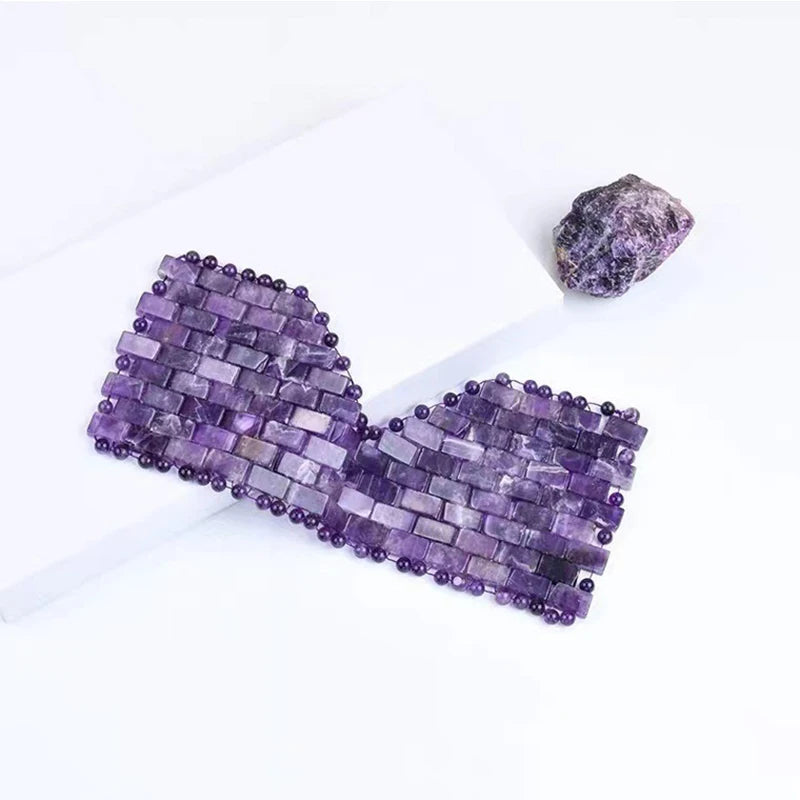 Cold Therapy Amethyst Eye Mask & Jade Roller Gua Sha Set