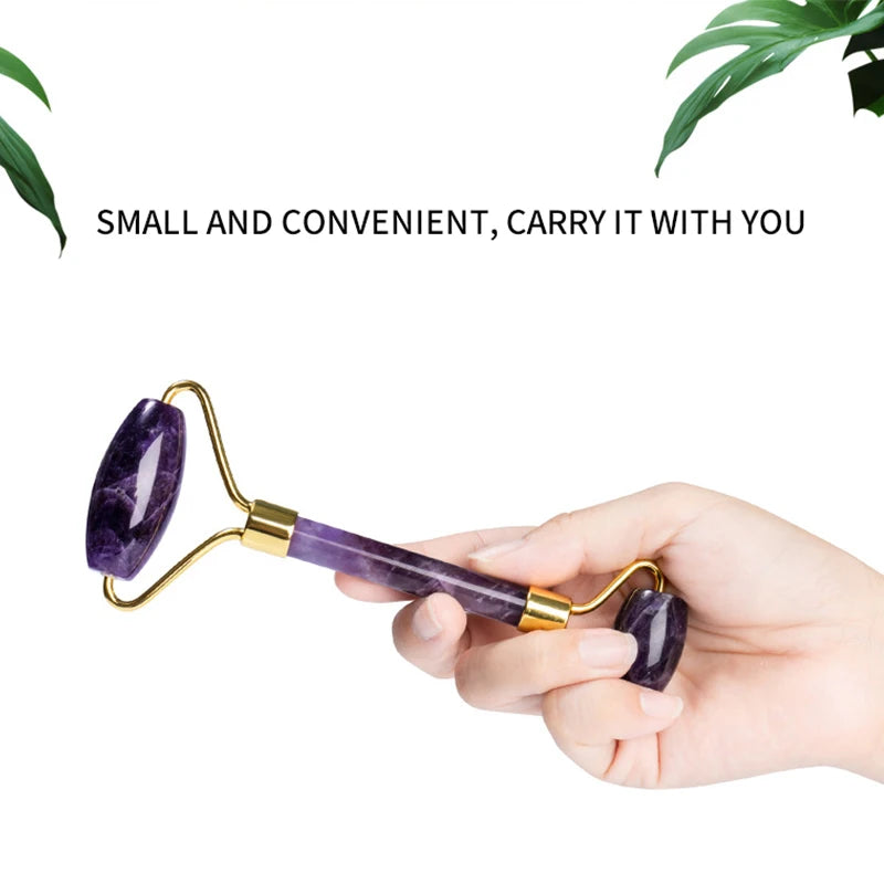 Natural Amethyst Jade Roller & Gua Sha Set
