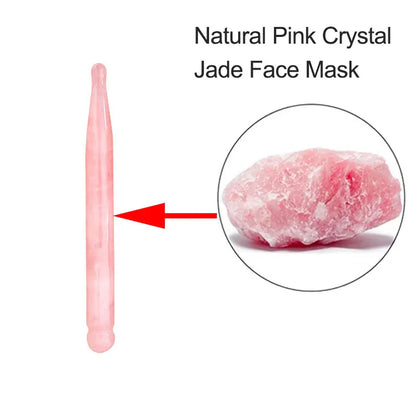 Rose Quartz Massage Bar & Jade Acupressure Stick