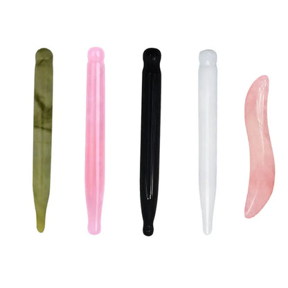 Rose Quartz Massage Bar & Jade Acupressure Stick