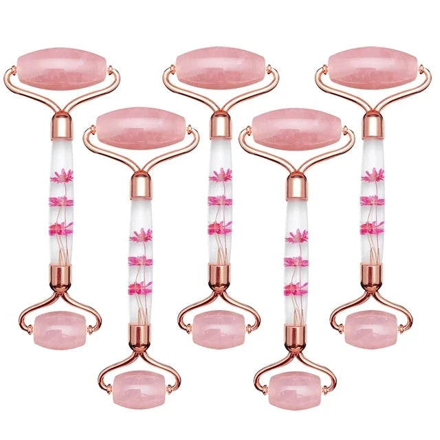 5PCS Natural Jade & Quartz Facial Roller Set