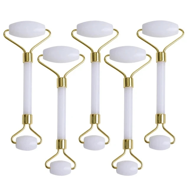 5PCS Natural Jade & Quartz Facial Roller Set