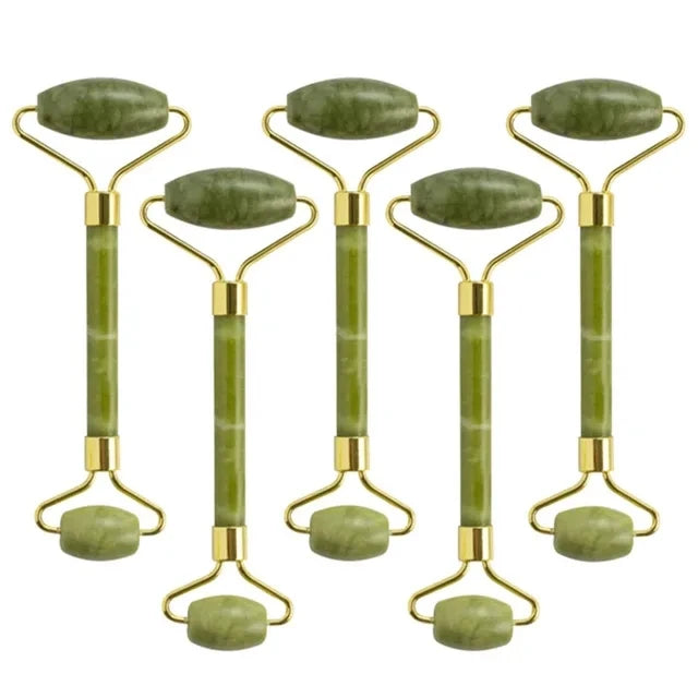 5PCS Natural Jade & Quartz Facial Roller Set