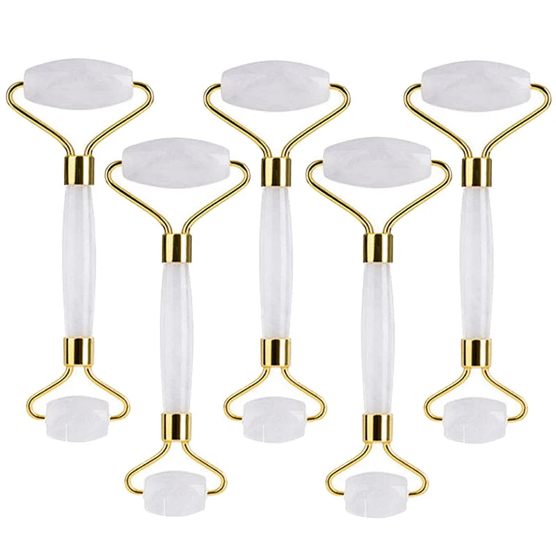 5PCS Natural Jade & Quartz Facial Roller Set
