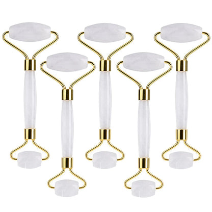 5PCS Natural Jade & Quartz Facial Roller Set