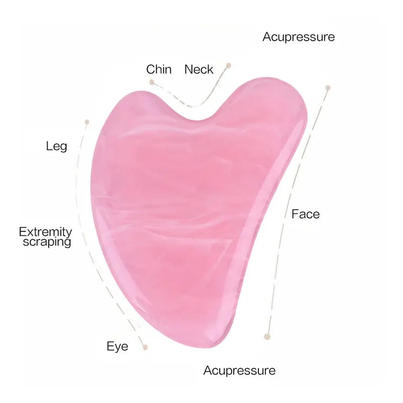 Natural Pink Resin Jade Roller & Gua Sha Set