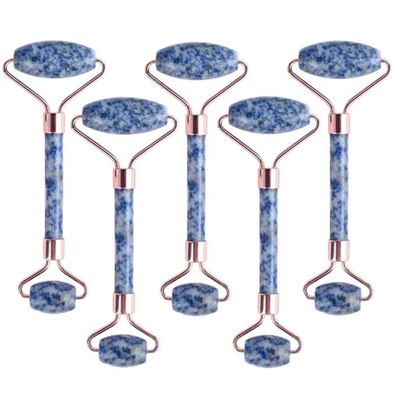 5PCS Natural Jade & Quartz Facial Roller Set