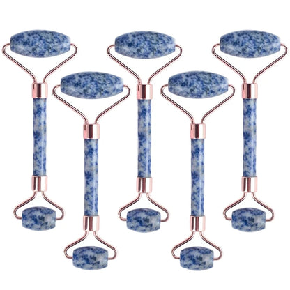 5PCS Natural Jade & Quartz Facial Roller Set